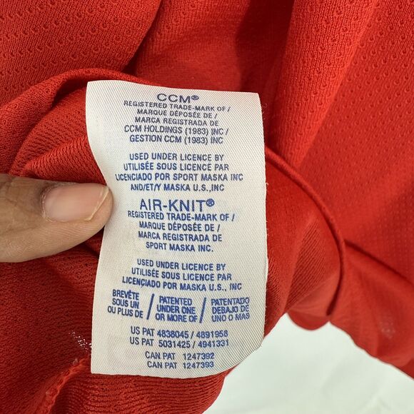 Vintage CCM Air-Knit Red BLANK Hockey Jersey Mens XL Canada Made - Picture 16 of 16